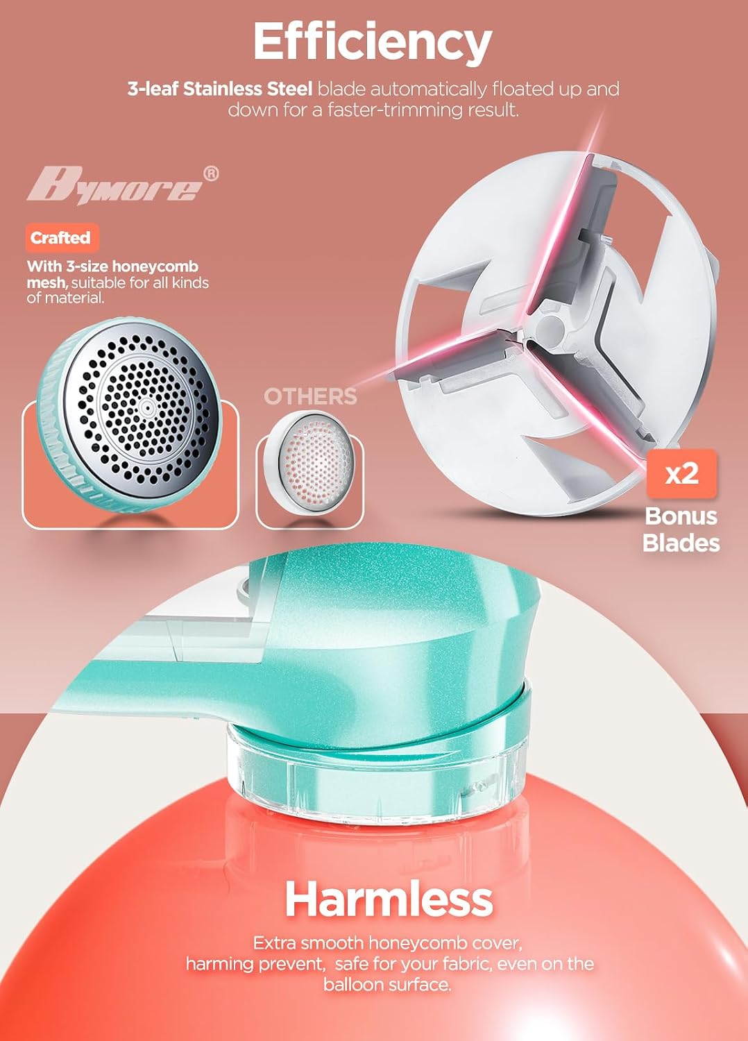 Bymore Fabric Shaver Lint Shaver for Clothes, Dual Power Lint Remover with Battery or Corded Use, Portable Sweater Shaver for Clothing, Furniture & Travel