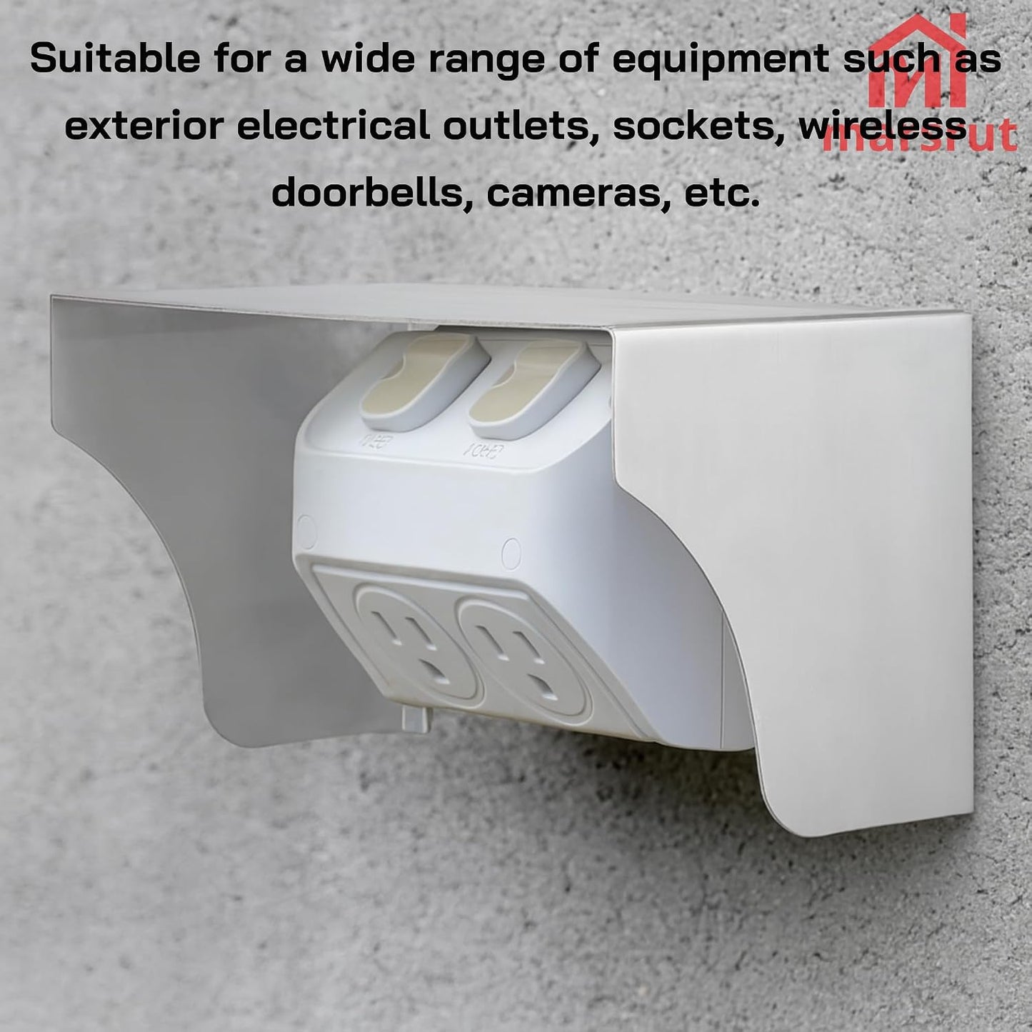 Outlet Box Protection Cap, Door Bell Covers Outside, Rainproof Splash Proof Protector Plate Shell, Metal Housing for Socket Outdoor Wireless Electrical Car Power Supply Charging Station Plug Switch