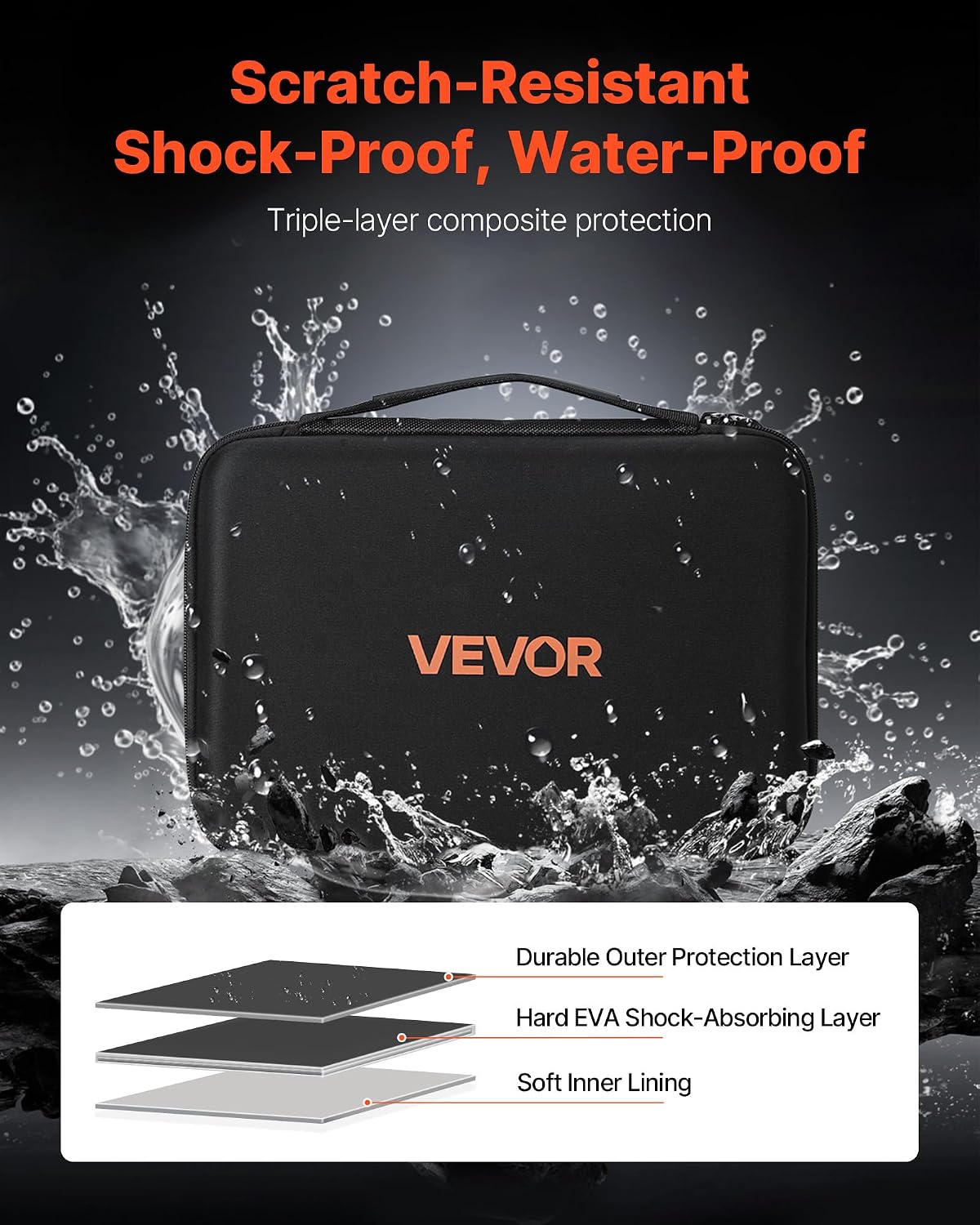 VEVOR Battery Organizer Storage Box, Battery Case Bag with Tester BT-168, Waterproof Batteries Organizer Storage Case with Zipper, Holds 167 Batteries AA AAA C D 9V Button, Black (Box Only)
