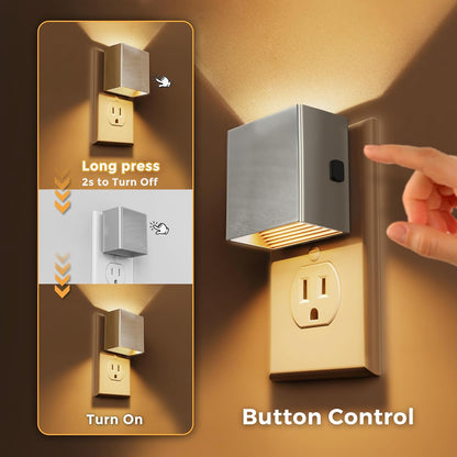 L LOHAS LED Motion Sensor Night Light, [2-Pack] Plug in Night Light with Motion Sensor and Dusk to Dawn Sensor, Brightness Adjustable, 3000K Soft White Nightlight for Bathroom Hallway Kitchen