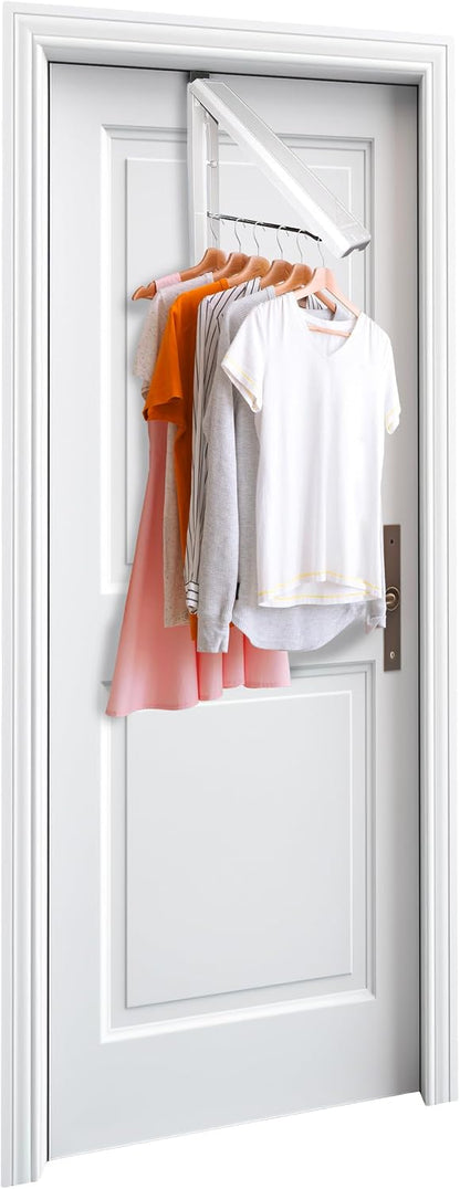 InstaHanger Clothes Drying Rack - Wall Mounted Laundry Drying Rack for Small Spaces - Wall-Mounted Clothes Racks Holds Up to 60 lbs - Space Saving Collapsible Laundry Hanger for Storage
