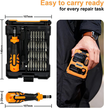 Precision Ratchet Screwdriver Set, JAKEMY 69 in 1 Household Screwdriver Home Repair Tool Kit, Disassemble Magnetic Rotating Ratchet Screwdriver Kit for Furniture/Car/Computer/Electronics Maintenance