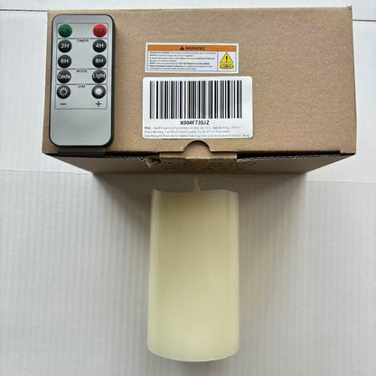 3x3 Flameless Candles with Remote Set of 2, 3 inch Battery Candles Flickering with Timer, LED Pillar Candle for Indoor/Outdoor, White