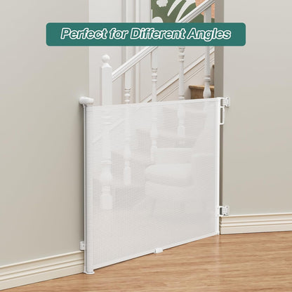 Babepai Retractable Baby Gates Extra Wide | 55" Wide x 34" Tall Dog Gates for Stairs | Indoor/Outdoor Use | Child Gates for Doorways, Deck, Porch, Hallways, Patio - Gray
