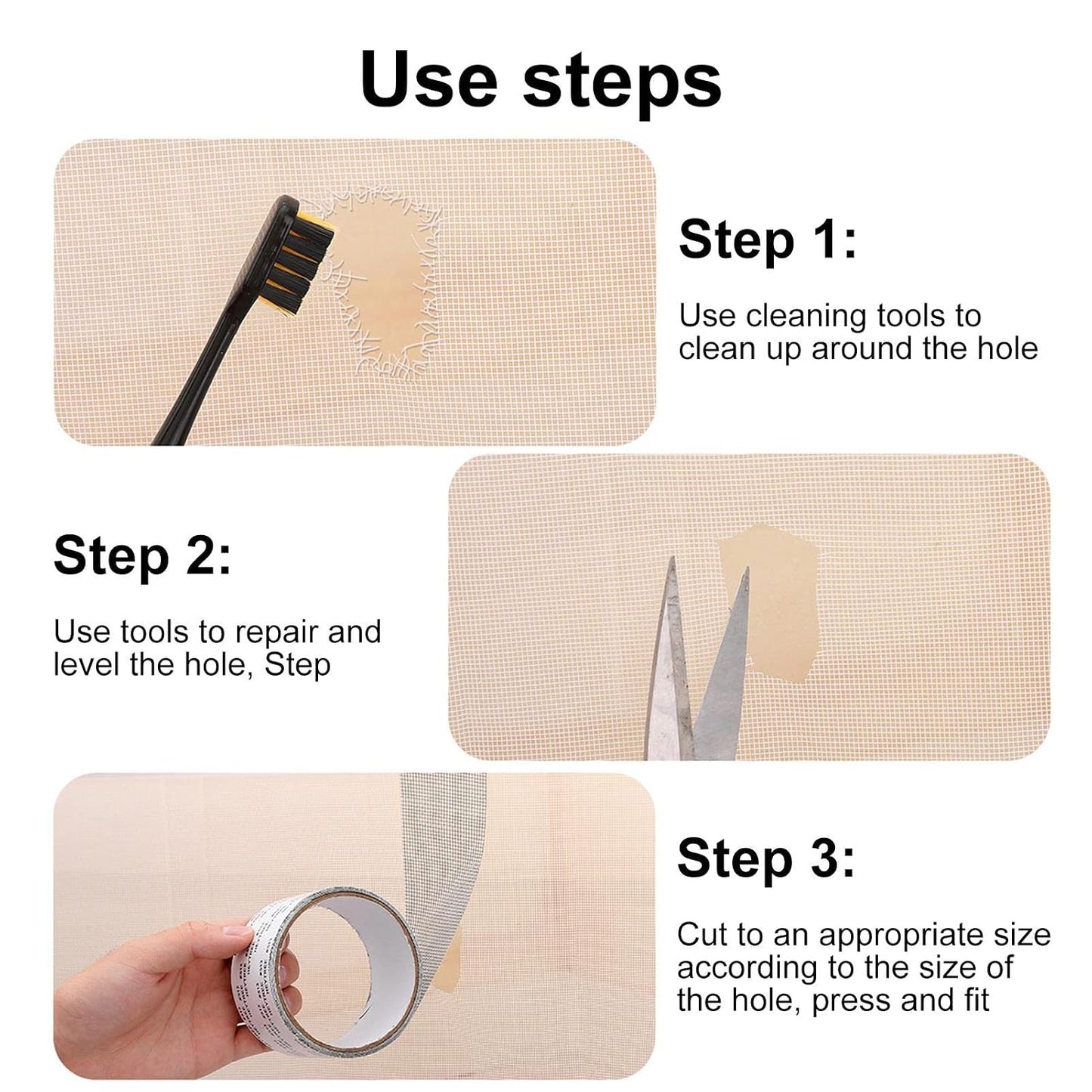 Screen Repair Tape, Screen Door Repair Patch, Waterproof Window Screen Repair Tape, Strong Adhesive Screen Repair Tape, Screen Tape Mesh Repair for Screen Door Holes Tears Instantly, Gray