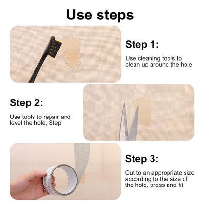 Screen Repair Tape, Screen Door Repair Patch, Waterproof Window Screen Repair Tape, Strong Adhesive Screen Repair Tape, Screen Tape Mesh Repair for Screen Door Holes Tears Instantly, Gray