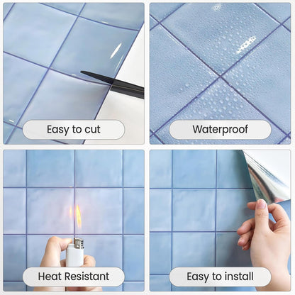 5 Sheets Peel and Stick Backsplash, Self Adhesive Wall Tiles, 3D Adhesive Tile Backsplash, 12"x12"Premium Self Adhesive Wall Tiles Peel and Stickfor Kitchen, Bathroom, RV(Spring Moss)