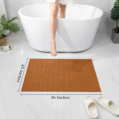 chakme Bathroom Rugs Mat 24x17, Ultra Thin Non Slip Bath Mat Small Quick Dry Absorbent Bath Mat for Bathroom Floor, (Dark Beige, 24"x17")