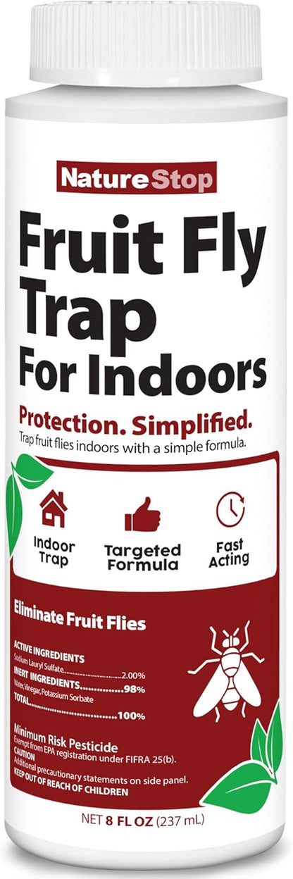 Fruit Fly Trap for Indoors – Attracts & Traps Fruit Flies in Kitchens, Drains & Trash Areas, 32 oz