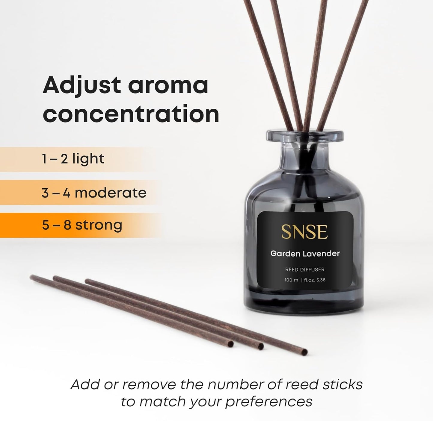 SNSE Clean Linen Reed Diffuser Set | 3.38 oz Scent Fragrance Oil Diffuser for Bedroom, Bathroom, Home Décor and Gift, Decorative Air Fresheners with Sticks