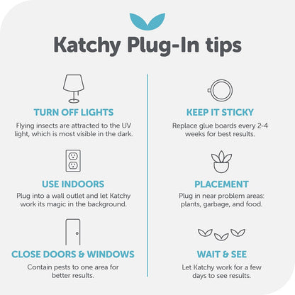 Katchy Flying Insect Trap Indoor – Catcher & Killer for Mosquito, Fruit Fly, Gnat & Small Moth – Non-Zapper with Suction & Blue Light – Ideal for Indoor Spaces, Kitchen & Plants (Original, Black)
