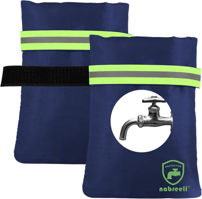 2Pack Outdoor Faucet Covers for Winter Freeze Protection, 8.5″x5.9″x1.9″ Thicker Hose Bib Insulation Cover Waterproof & Frost Free Outside Spigot Cover Bags Insulated Covers with Reflective Strips