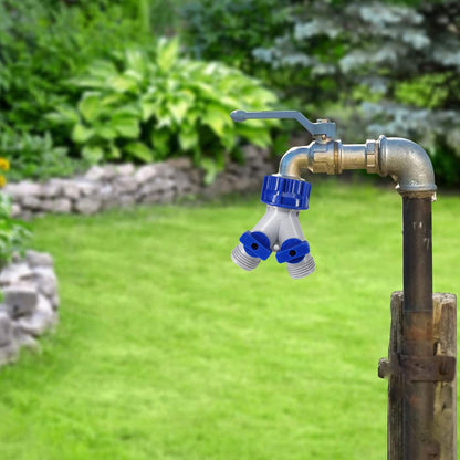 Garden Hose Splitter, 2pcs 3/4" 2 Way Plastic Water Hose Splitter, Garden Hose Connector with Faucet Watering Shut Off for Landscaping, Gardening, Flower Planting, Irrigation