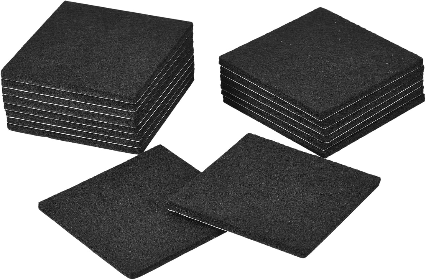 uxcell Furniture Pads, 16Pcs 2.5" - Square Self Adhesive Felt Furniture Pads, Floor Protectors for Furniture Feet Chairs Legs Hardwood Floors (Brown)