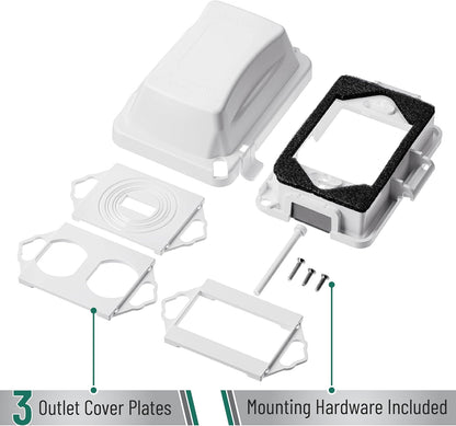 Bates- Weatherproof Electrical Outlet Cover, 1-Gang Outdoor Plug Cover | For Protection Against Rain Dust & Outdoor Use