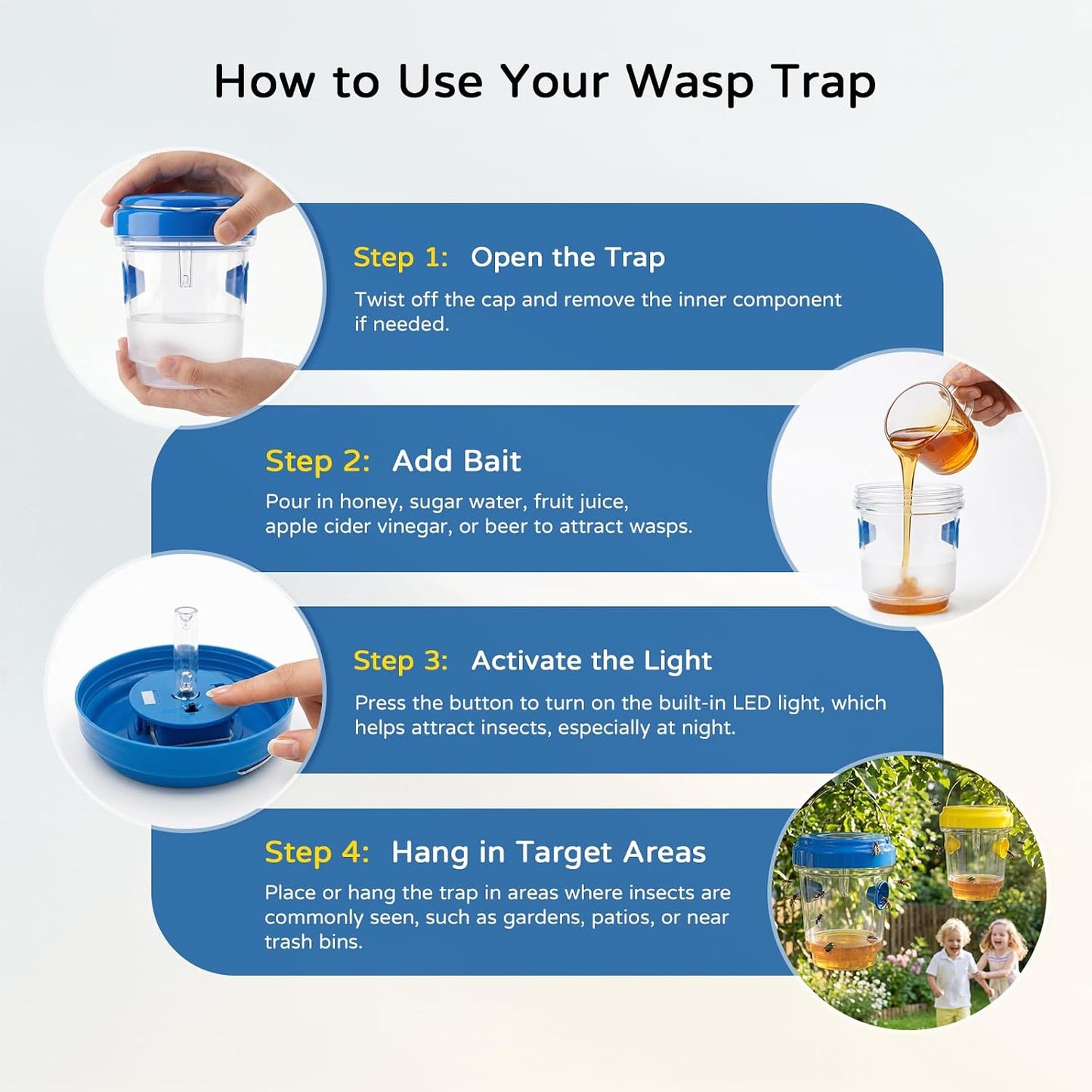 Wasp Traps Outdoor Hanging 4Packs