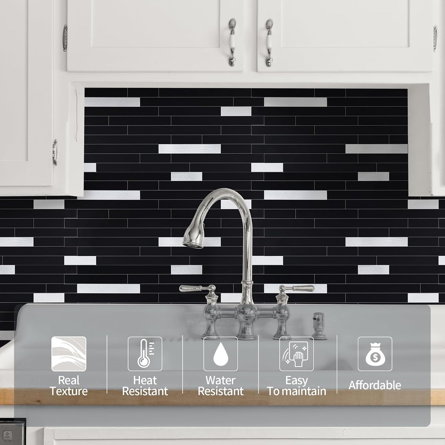 Yipscazo 2026 New Upgrade 11.34" X 11.57" Peel and Stick Backsplash, Stick on Backsplash Tiles for Kitchen, Bathroom, Fireplace (10 Sheets, Beige Rocks + Rose Gold)