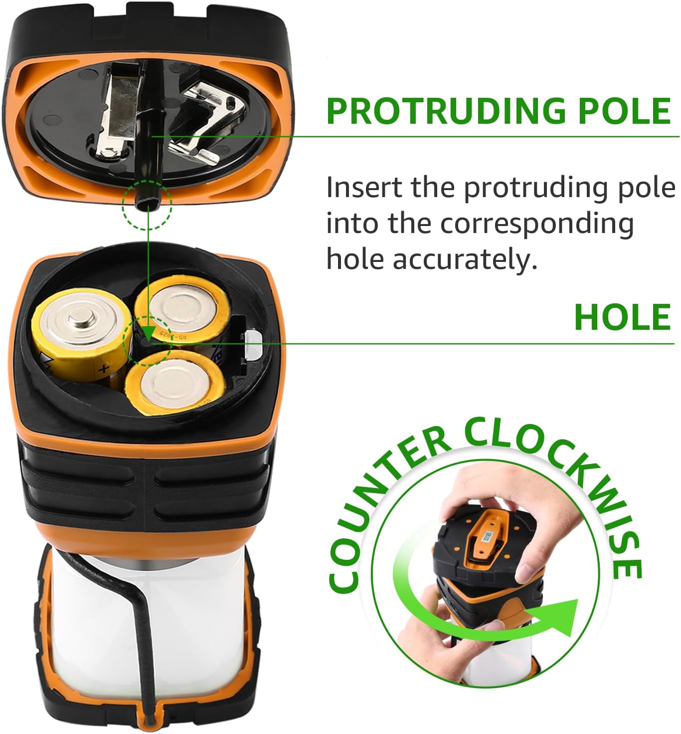 Lepro 1500LM Battery Powered LED Camping Lantern, Green Tent Light with 4 Light Modes, Camping Essentials, Waterproof Lantern Flashlight for Camping, Emergency Light, Power Outages, Not Rechargeable
