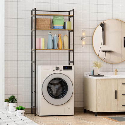 Laundry Room Storage Organizer, Over The Washer and Dryer Storage Shelves for Washer Dryer Countertop, 27.17"W x 11.81"D x 71.26"H, Suit Washing Machine Width Within 25.59", Hold 50lbs 【Ship from US】