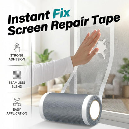 Strong Adhesive Screen Repair Tape, Window Screen Repair Kit, Fiberglass Mesh Screen Repair Kit for Window and Door, Self-Adhesive Patch for RV, Tent, Pool, Patio, Porch Netting (1 PCS, 3 in*18 FT)