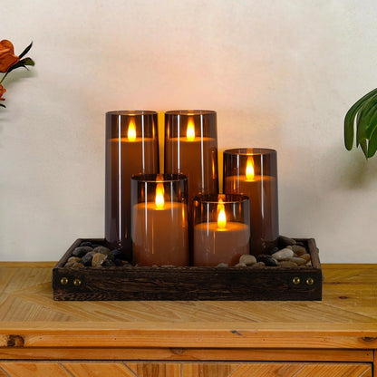 Homemory Realistic Flickering Battery Operated Candles, LED Fake Electric Candle with Remote Control and Timer, Flameless Candles for Home, Christmas Decoration, White, Set of 3