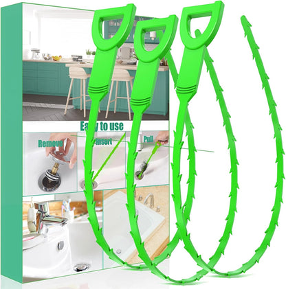 Longer Drain Clog Remover Sink Snake: 3 Pcs Hair Remover Tools for Shower Bath and Bathtub（25in Longer Size）