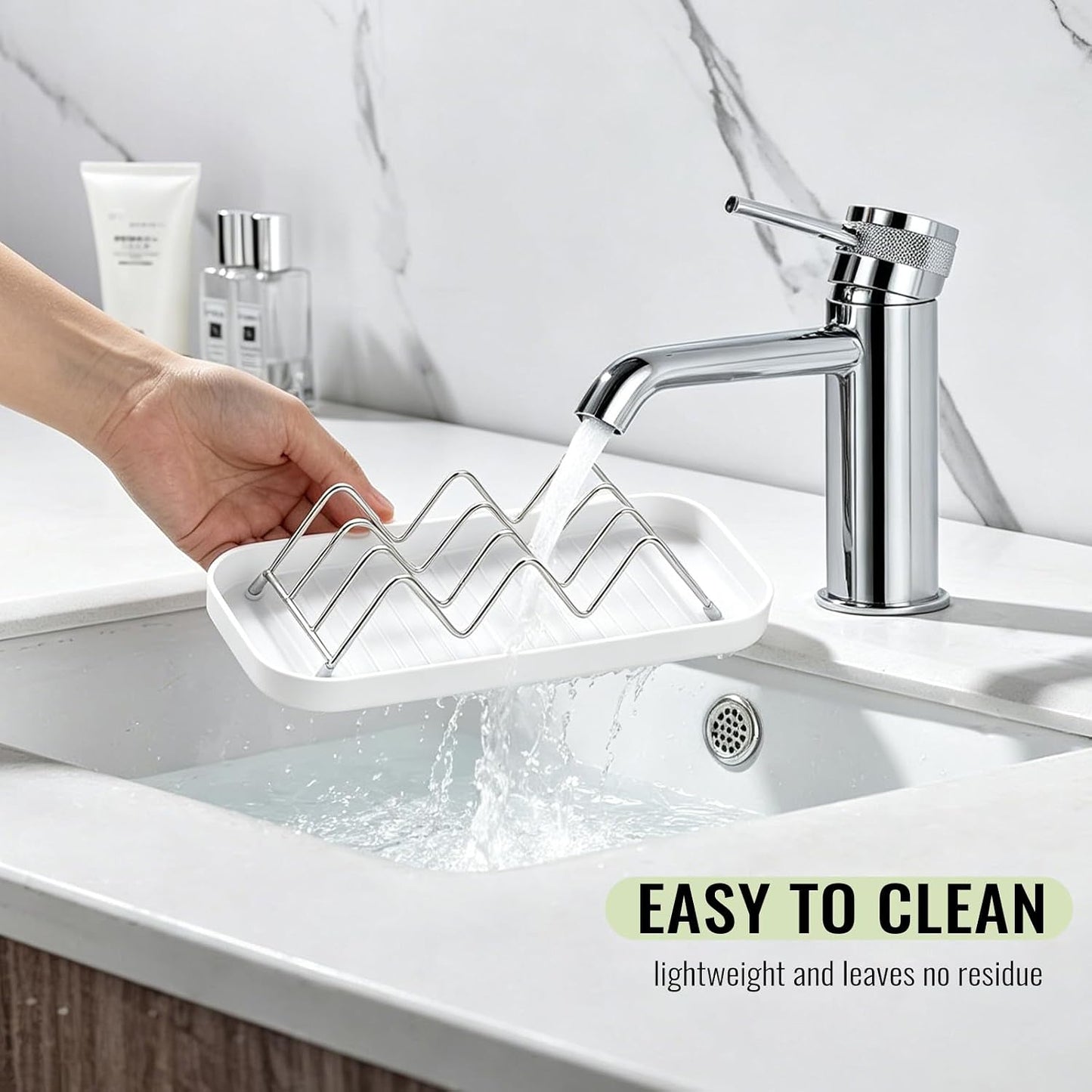 Wavy Soap Dish for Shower，Stainless Steel Self Draining Shampoo Bar Holder with Drip Tray，Rustproof Quick Dry Organizer for Shampoo Bars Conditioner Bars & Bar Soap，Bathroom Kitchen Sink