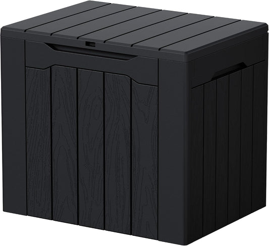 Devoko 100 Gallon Waterproof Large Resin Deck Box Indoor Outdoor Lockable Storage Container for Patio Furniture Cushions Garden Tools (100 Gallon, Black)