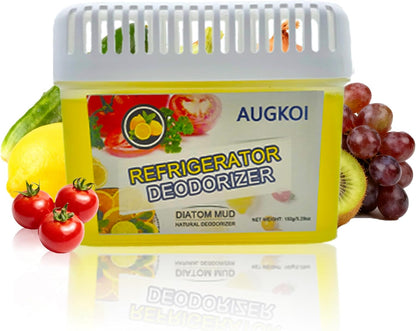 Diatomaceous Earth Fridge Deodorizer Gel Set, Odor Eliminator, 1Pack | Outperforms baking soda & charcoal. Nature-based gel eliminates odors and extends refrigerator food freshness.
