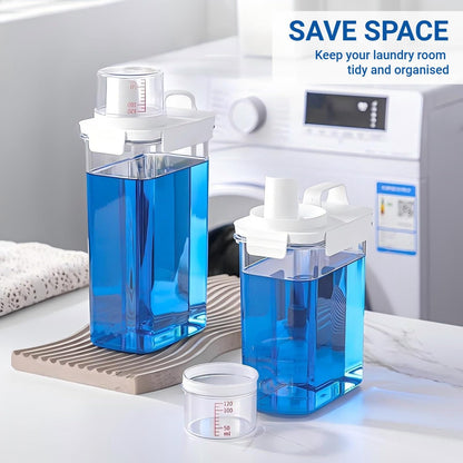 Laundry Detergent Dispenser - 61oz Refluxable Plastic Liquid Laundry Detergent Container for Laundry Room Organization