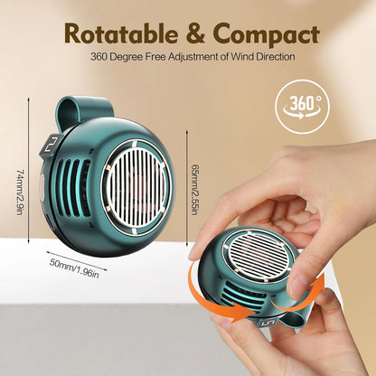Portable Silent Mini Bladeless Electric Fan,Small fan Clip on for Shirt & Waist,2026 New Mini Bladeless Fan Clip On,Adjustable 3-Speed For Outdoor & Travel & Office, Travel Accessories, Gift (white)