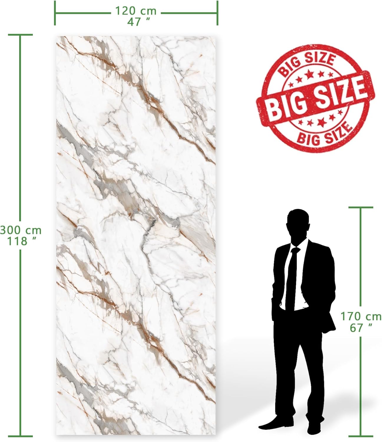 Marble Peel and Stick Waterproof Wall Paneling, 118" x 47" Carrara White Matte Finish Self-Adhesive Backsplash Tile Vinyl Wall Panel for Kitchen Bathroom Wall Decor, Covers 38.75 Sq. Ft.