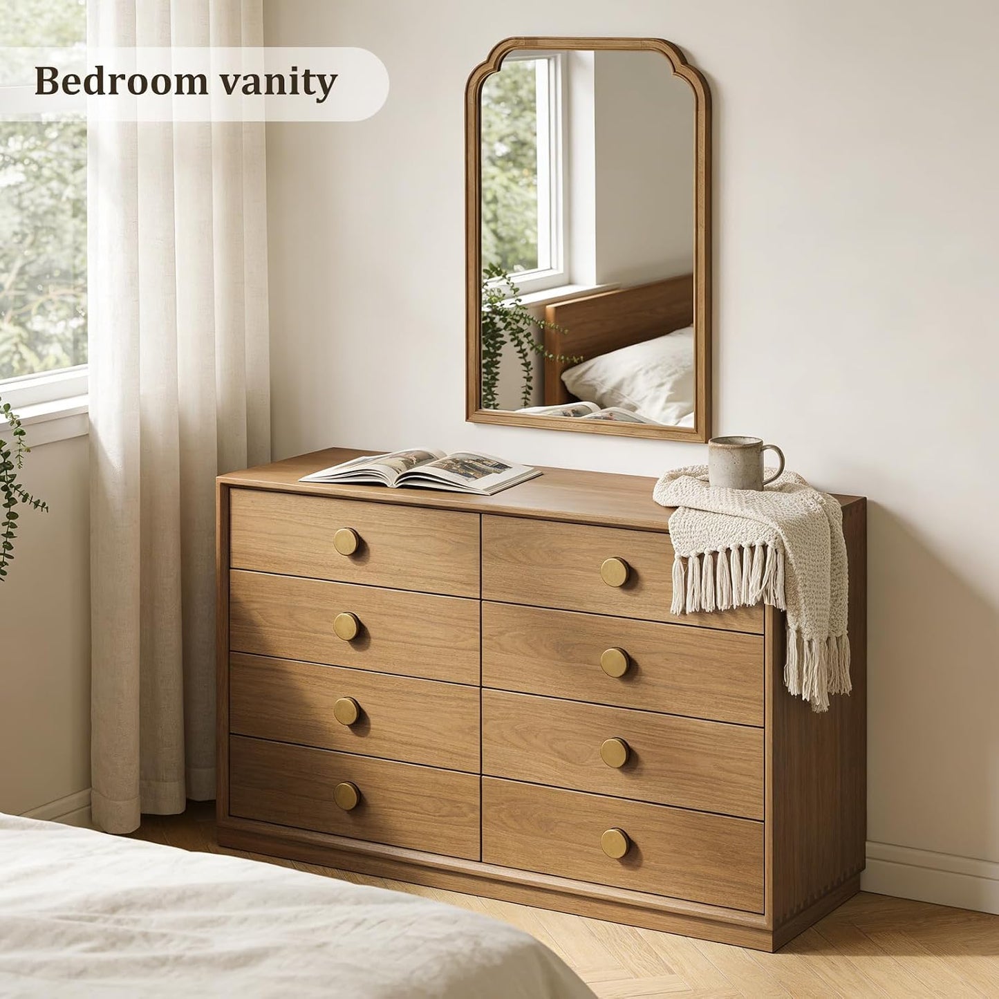 WallBeyond Full Length Mirror Wall Mounted 65"x22", Rustic Wooden Frame Floor Mirror, Large Full Body Mirror for Bedroom, Leaning or Hanging Against Wall, Natural