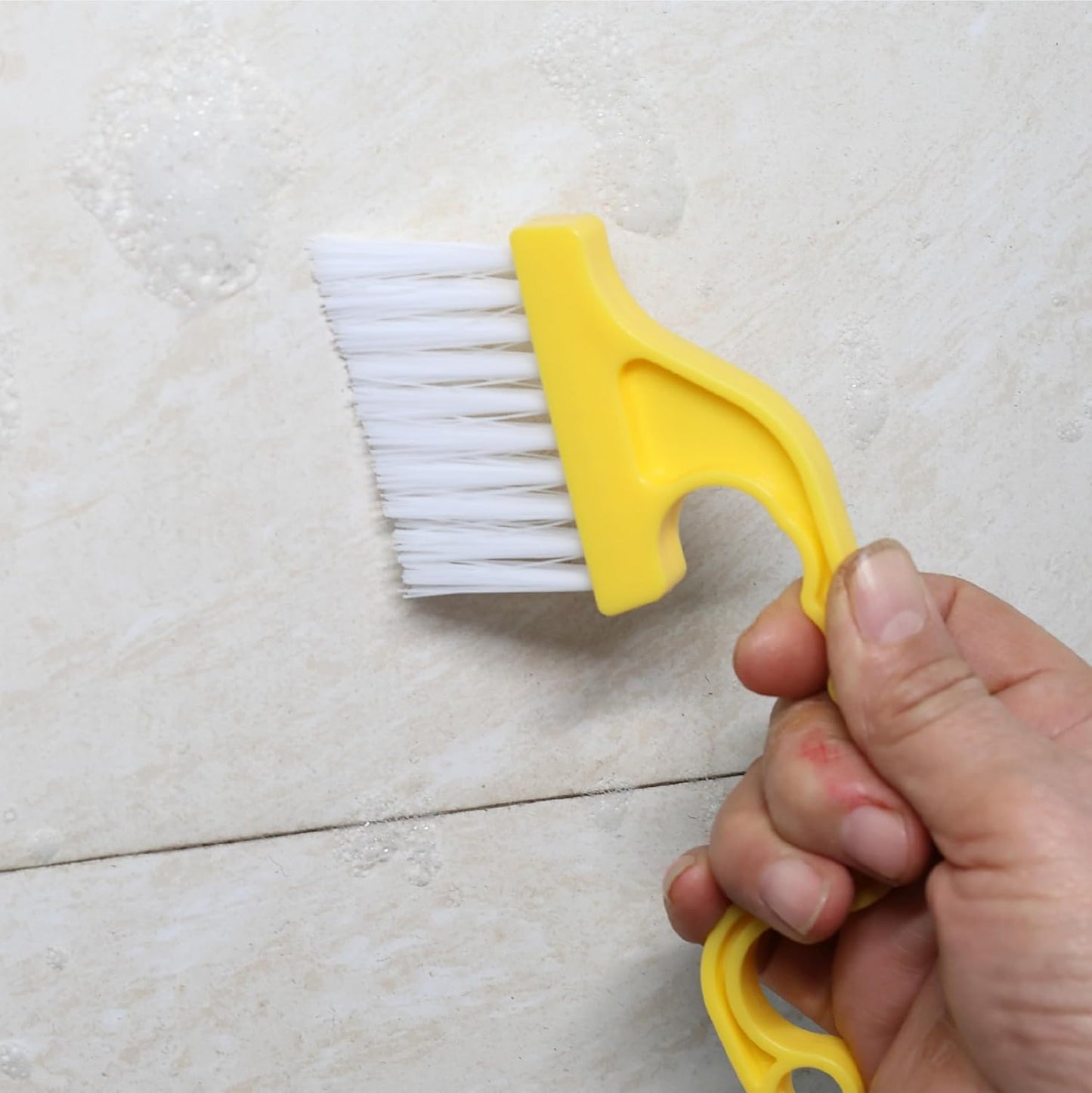 Slick- Window Track Cleaning Brush, 2 Pack, Blue Ergonomic Handle | Built-in Scraper, Multipurpose Window Track Cleaning Tool for Sliding Doors, Windows, Corners, Dust, Dirt & Narrow Gaps
