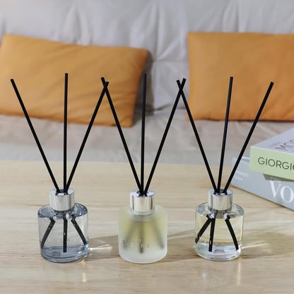 3 Pack Fragrance Reed Diffuser, 50ML Lavender Jasmine Lemongrass Aromatherapy Diffuser Set with 12 Black Fiber Sticks,Air Freshener for Bedroom Bathroom Office, 8.2X 6.6X 2.1 inch