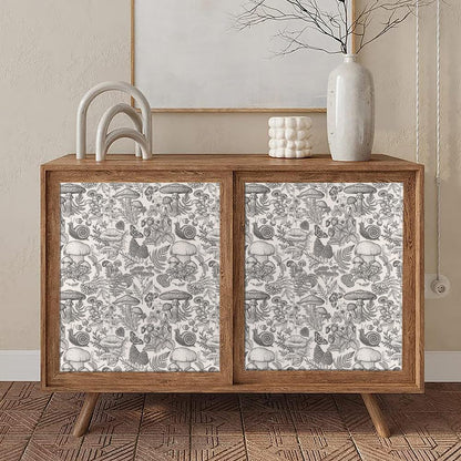 MuralPeel Dark Blue/Yellow Leaf Floral Peel and Stick Wallpaper Vintage Easy Peel Off Self Adhesive Removable Stick on Wall Paper for Kitchen Cabinet Renter Friendly