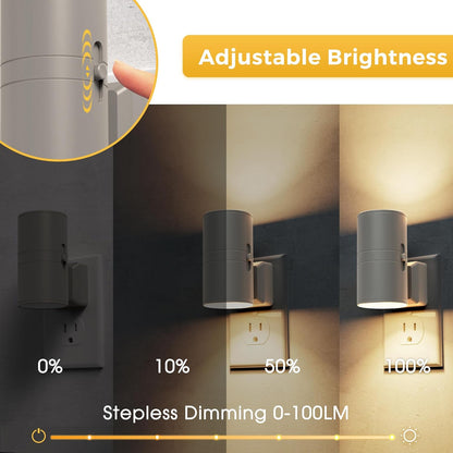 L LOHAS LED Night Light Plug in, Night Lights Plug into Wall, Light Sensor, 0-100LM Soft White 3000K, Dimmable Night Light, Modern Nightlight for Kids Bathroom Hallway Bedroom Kitchen Stairway, 2 Pack