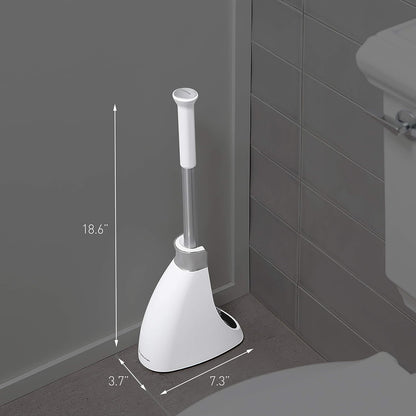 simplehuman Toilet Brush with Caddy, Stainless Steel, White