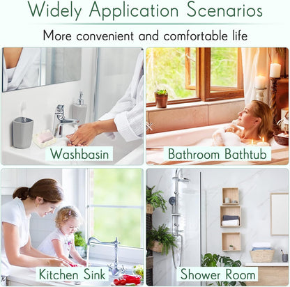 Cunhill 2 Pieces Silicone Soap Dish Self Draining Soap Dish Shower Waterfall Bar Soap Holder Tray with Drain Soap Saver for Kitchen Bathroom Accessories (Black)