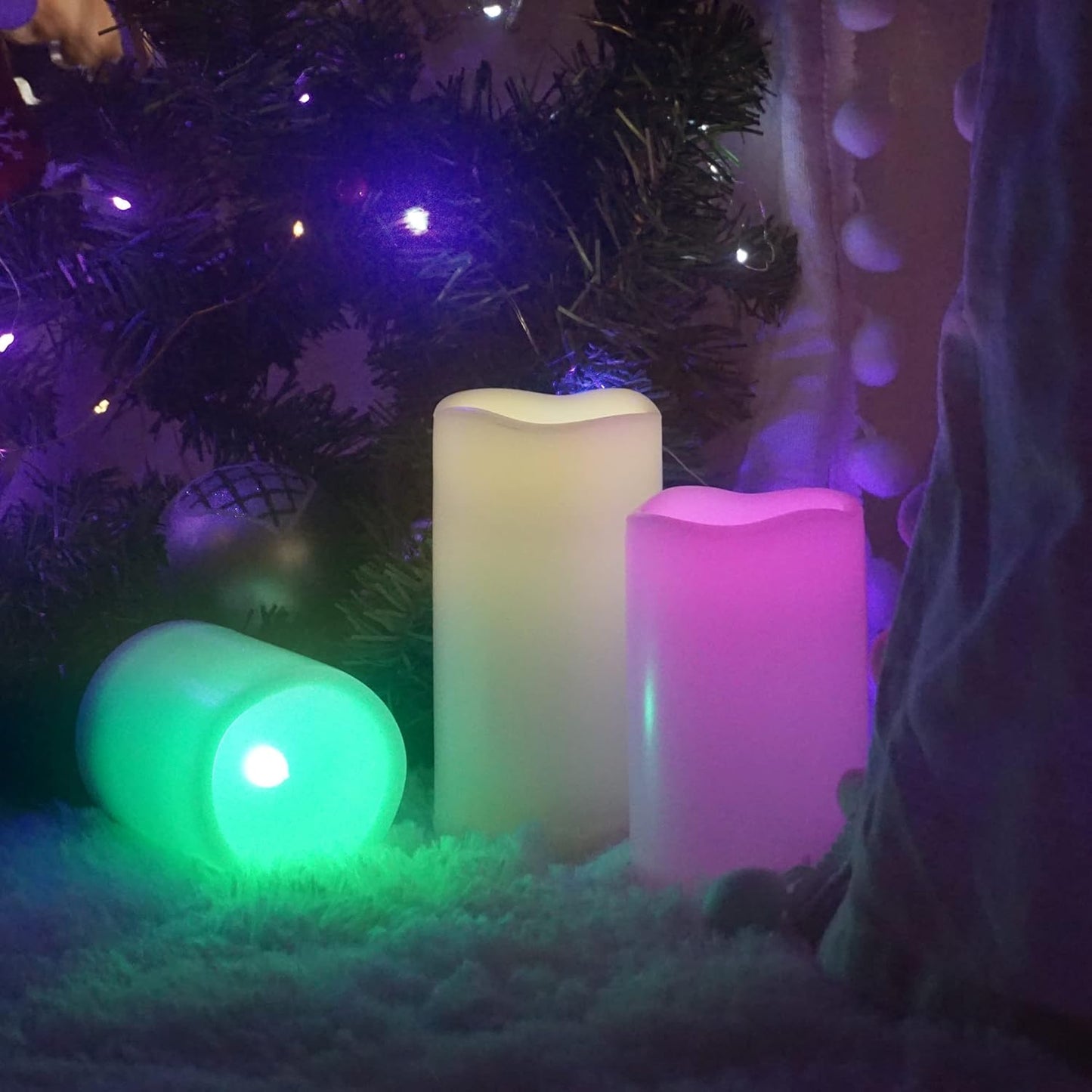 CANDLE CHOICE Waterproof Outdoor Battery Operated Flameless Candles with Remote Timer Plastic Flickering Fake Electric LED Pillars for Lantern Garden Wedding Christmas Decorations 3x4 Inches 3 PCS