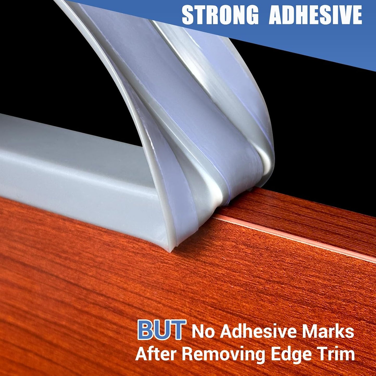 Slimline Cabinet Door Edge Protector, 3/4" Self Adhesive Peel and Stick Rubber Edge Guards, Flexible U Shaped Strips for Kitchen & Garbage Drawer Fronts, Edge Trims for Desks and Shelfves, Black, 10Ft