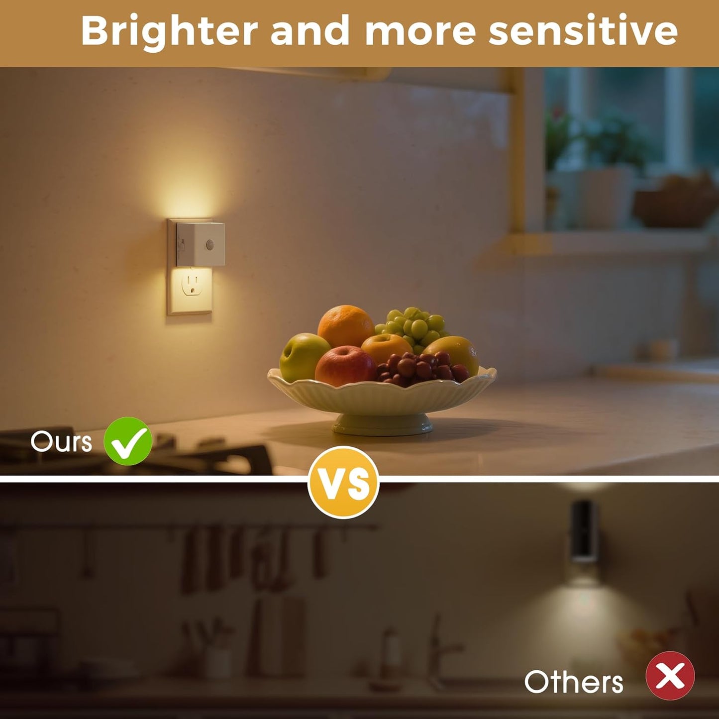 L LOHAS LED Motion Sensor Night Light, [2-Pack] Plug in Night Light with Motion Sensor and Dusk to Dawn Sensor, Brightness Adjustable, 3000K Soft White Nightlight for Bathroom Hallway Kitchen