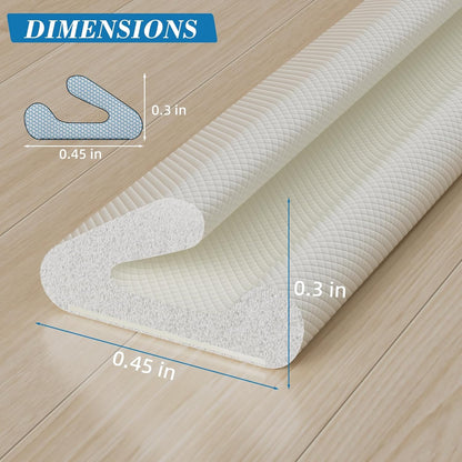 V-Shaped Thin Weather Stripping Door Seal, 19.7FT Small Draft Stopper for Doors, Foam Door Gap Filler, Insulation Winter, Soundproof,Noise-Reducing, Light-Blocking, Weatherproof Tape for Doors