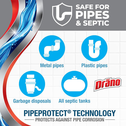 Drano EarlyAction Foamer, Drain Clog Remover & Cleaner, Unclogs Hair, Grease, Soap & Slow Drains, Removes Sources of Odor, Safe for Septic, Pipes, Garbage Disposals, Showers & Sinks, 17 Fl Oz