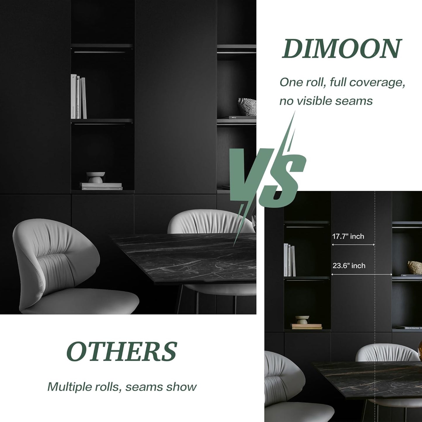 Dimoon 17.7''x118'' Peel and Stick Wallpaper White Contact Paper for New Environmentally Friendly Materials Thickening Upgrade Embossed Renter Friendly Wall Paper Modern Vinyl Wrap Countertop Bedroom