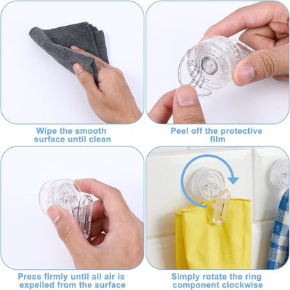 2PCS Dish Glove Clip with Suction Cup Rotatable Glove Holder Clip Removable Wall Mounted Hook for Kitchen Bathroom Office for Dish Gloves Documents Towels