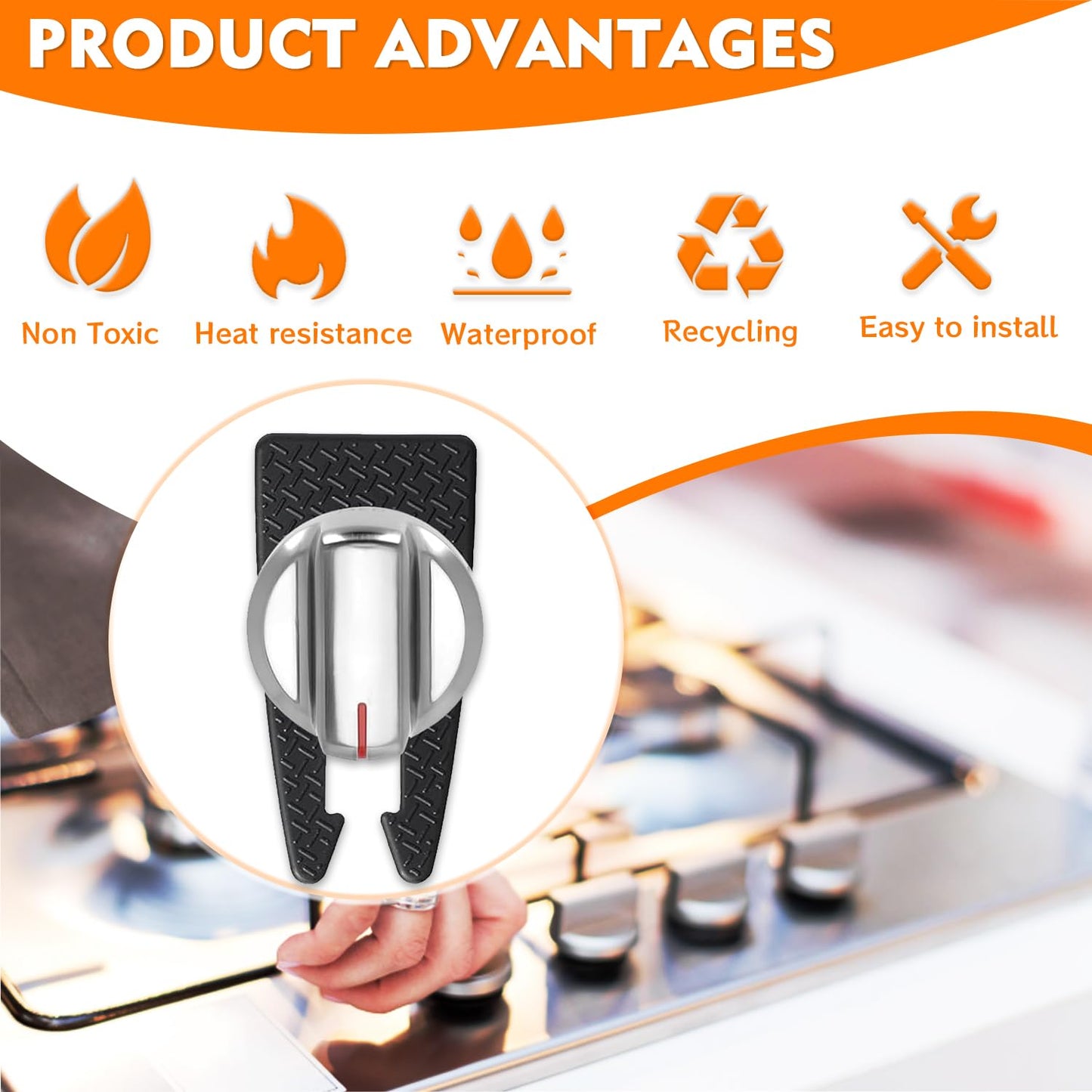 5 Pack Stove Knob Locks, Gas Stove Knob Lock, Oven Lock Child Safety Gas Stove Knob Covers, Prevent Children or Pets from Accidentally Turning on Gas Stove