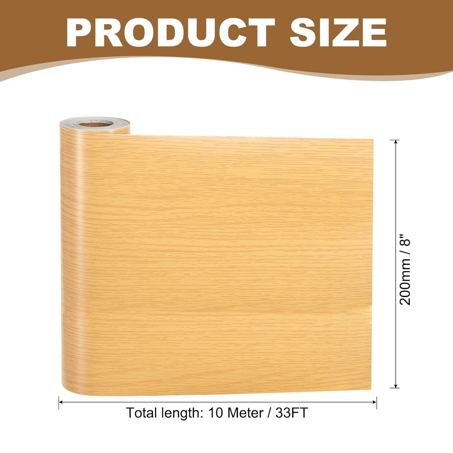 PATIKIL Self Adhesive Wood Grain Repair Tape 33'x 3", Multi-Use Realistic Wood Grain Repair Patch for Furniture Floor Door Table Chair Windows Handicraft DIY, Yellow Teak