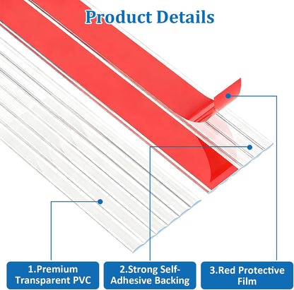 INCREWAY 1Pack Wall Corner Protector, Self-Adhesive Corner Guard Edge Protection Strip, 6.56ft PVC Protector for Wall Furniture Door Frame Table Countertop Cabinet (Clear)