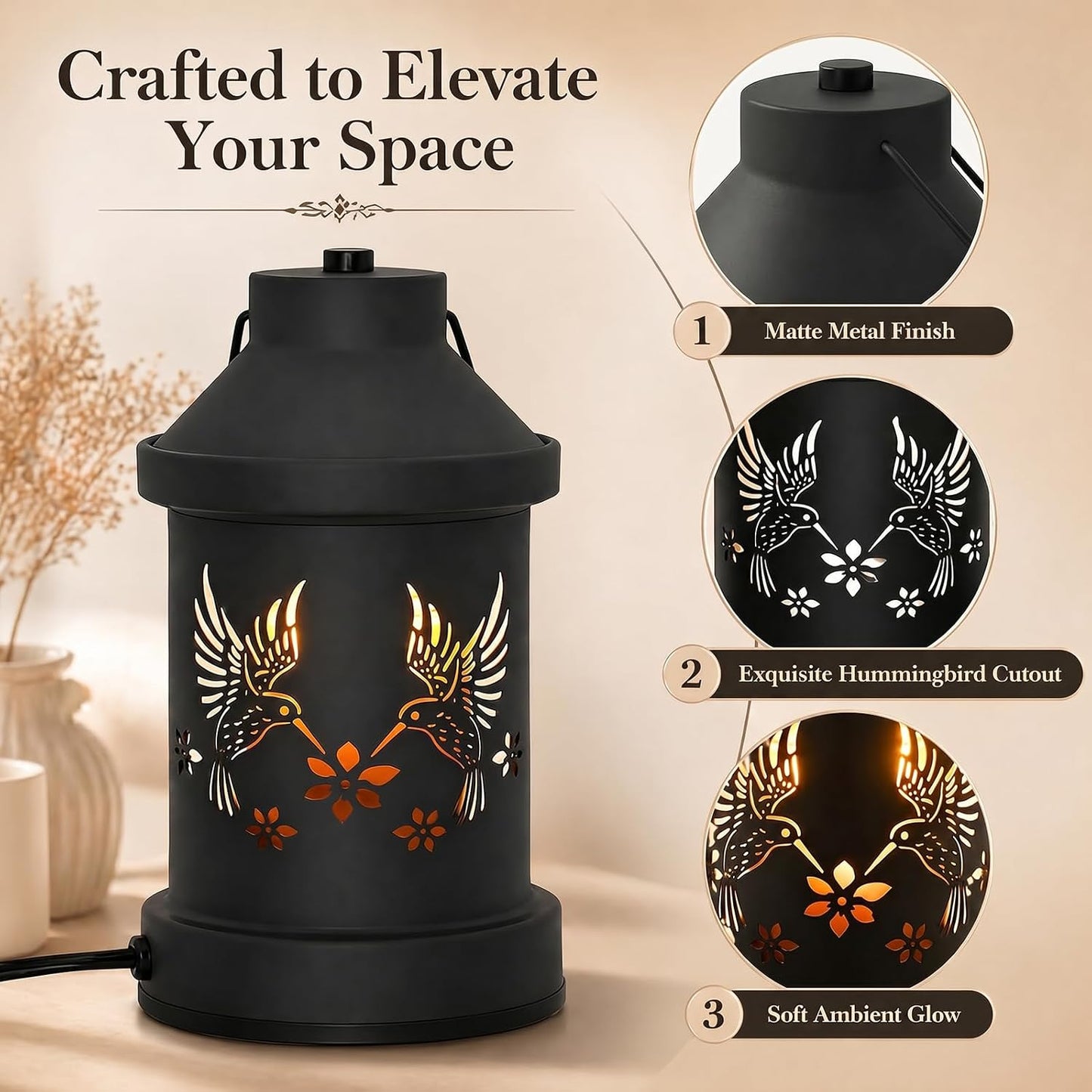 Eandisom Hummingbird Candle Warmer Lamp Timer - Birthday Gifts for Women